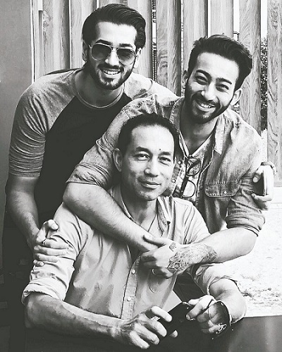 Aashirman DS Joshi with his dad and brother