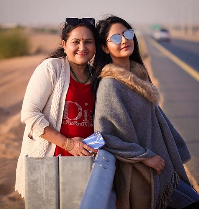 Barsha Siwakoti with her mother