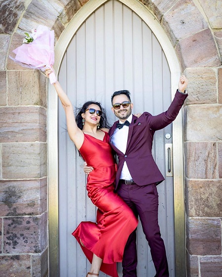 Mariska Pokharel with her husband