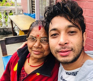 Utsav with his mother