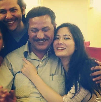 Shrinkhala Khatiwada with her father