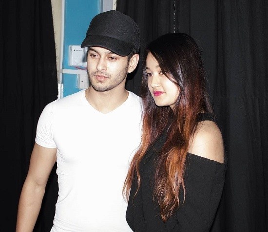 Riyasha Dahal with actor Pradeep Khadka