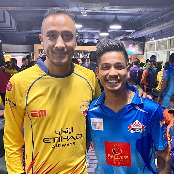 Sandeep Lamichhane with Paras Khadka