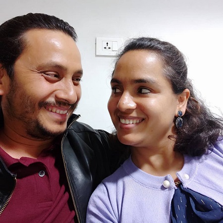 khagendra Lamichhane with his wife