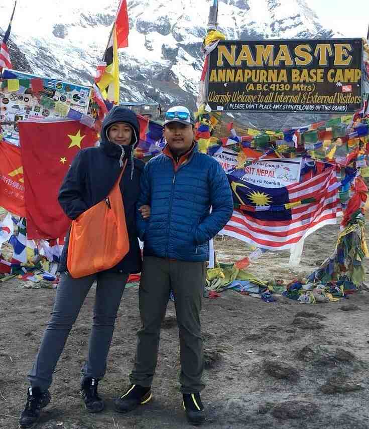 Subin Limbu with her husband