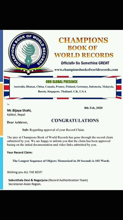 Bijay Shahi World Record